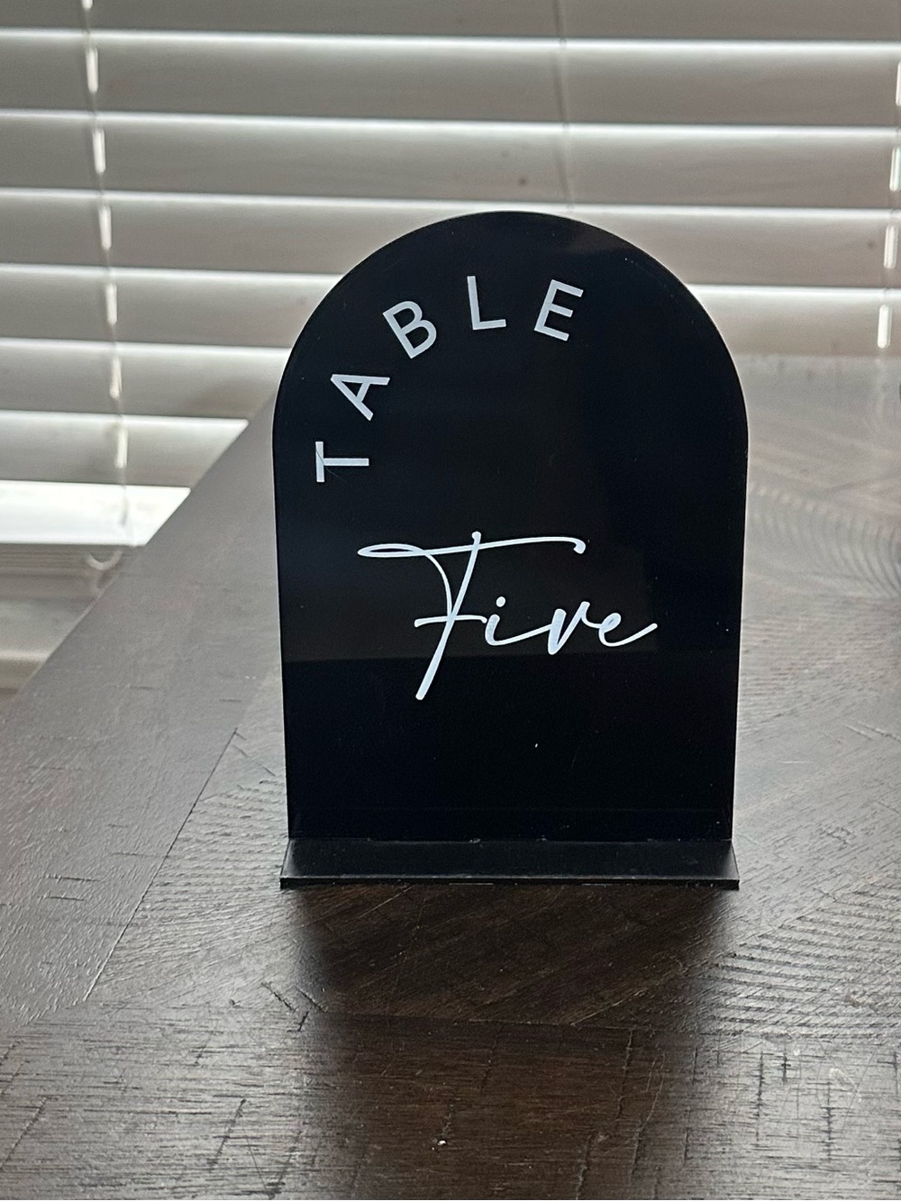Black 1-15 Acrylic Table Number Sign